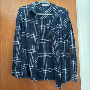 BCBGeneration Dark Blue Checkered Shirt
